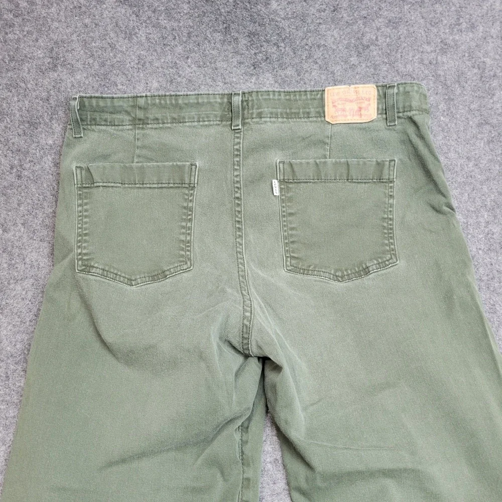 Levis Pants Womens 12 Green Casual Mid Rise Comfort Fit Straight Leg Preppy